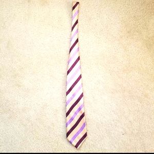 Adolfo Tie -  Stripe purple, burgundy tie, mens long65"in. Long3.75in wideSilk